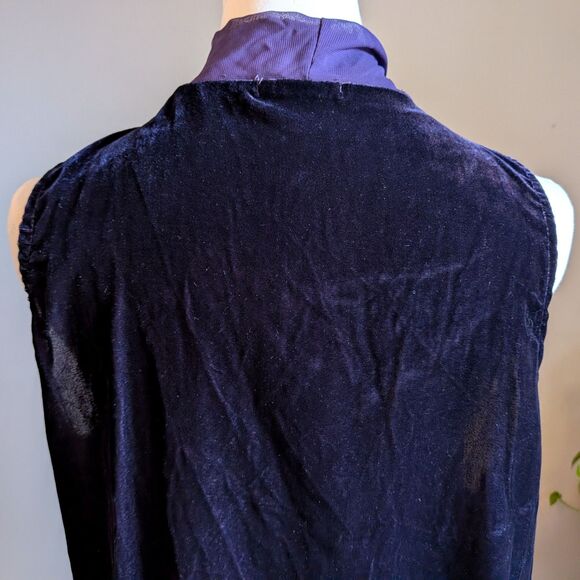 Vintage Y2K Cha Cha Vente Purple Velvet Top Neck Tie Chiffon Whimsygoth Size L - Picture 6 of 7